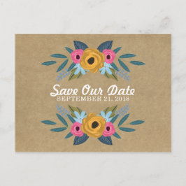 Carte Postale Faire-part La collection de mariage de couronne florale Rusti