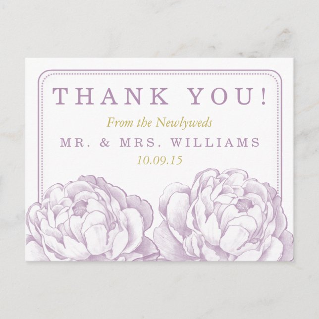 Carte Postale Faire-part La collection de mariage floral Pretty Peony (Devant)