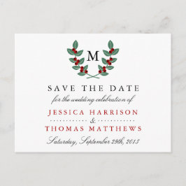Carte Postale Faire-part La collection de Mariages Monogram Berry Bush