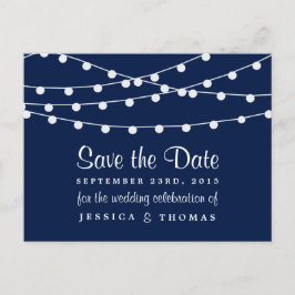 Carte Postale Faire-part La Collection Mariage Bleu Marine Lights