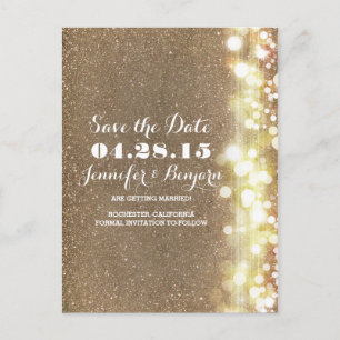 Carte Postale Faire-part la ficelle de parties scintillantes allume des