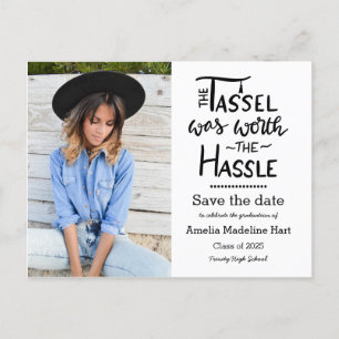 Carte Postale Faire-part La houppe valait la peine Graduation Photo