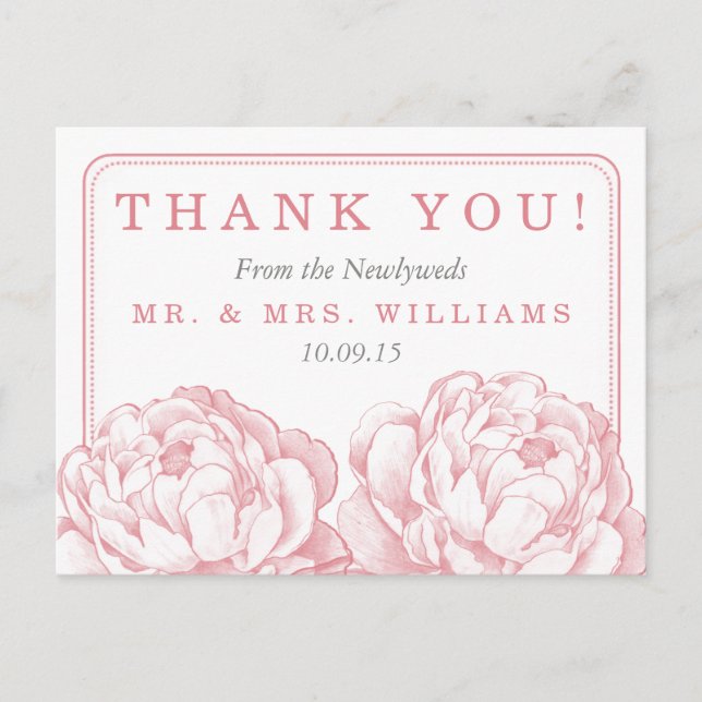 Carte Postale Faire-part La jolie collection de Mariages floraux Peony (Devant)