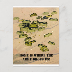 Carte Postale Faire-part La maison est où l'armée nous laisse tomber !