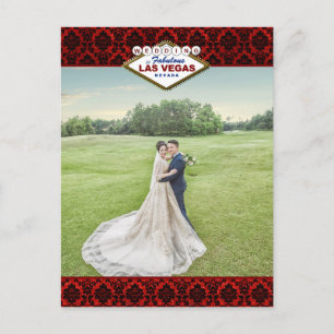 Carte Postale Faire-part La Parties scintillant Damask Las Vegas Mariage Co