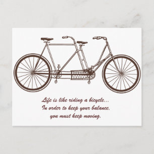 Carte Postale Faire-part "La vie, c'est comme faire du vélo..."
