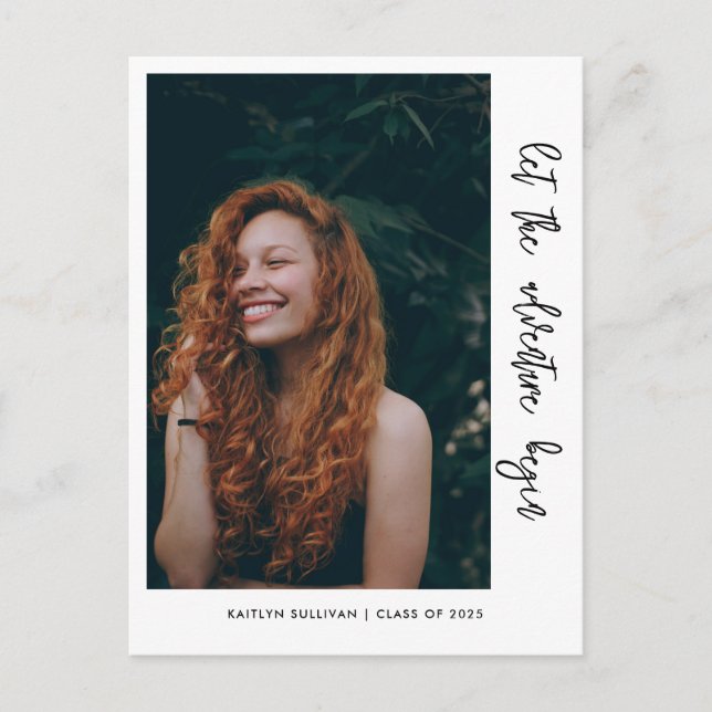 Carte Postale Faire-part Laisser L'Aventure Commencer Le Script Décontracté (Devant)