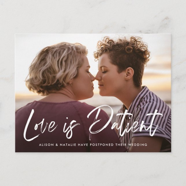 Carte Postale Faire-part L'amour brossé est un report patient (Devant)