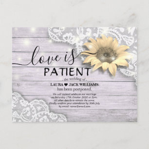 Carte Postale Faire-part L'amour du mariage postponement est le tournesol p