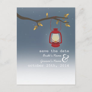 Carte Postale Faire-part Lampe à huile Soirée Extérieure Automne Enregistre