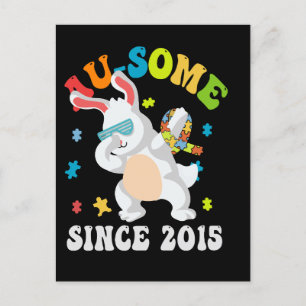 Carte Postale Faire-part Lapin de Pâques drôle Dabbing Sensibilisation à l'
