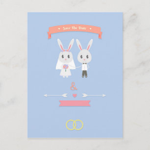 Carte Postale Faire-part lapin sauvegarde la date