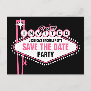 Carte Postale Faire-part Las Vegas Rose Faites Savoir La Date