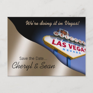 Carte Postale Faire-part Las Vegas Save The Date (pêche métallique)
