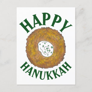 Carte Postale Faire-part Latkes Happy Hanoukka Chanukah Jours fériés juifs