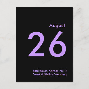 Carte Postale Faire-part Lavendar et noir font gagner la date