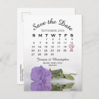 Lavender Purple Rose Calendrier Enregistrer la dat