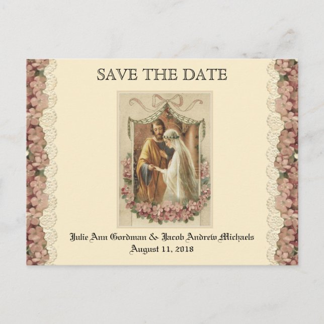 Carte Postale Faire-part L'catholique traditionnel SAVE LE Mariage DE LA DA (Devant)