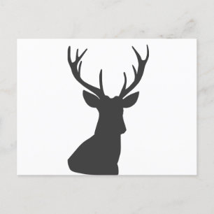 Carte Postale Faire-part Le cerf Silhouette Silhouette animal sauvage Postc