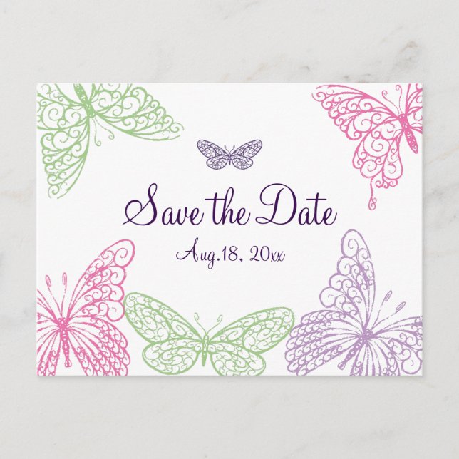 Carte Postale Faire-part Le coeur bat Sauvez la date (Devant)