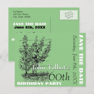 Carte Postale Faire-part Le jardinier 60e anniversaire fête Enregistrer la 