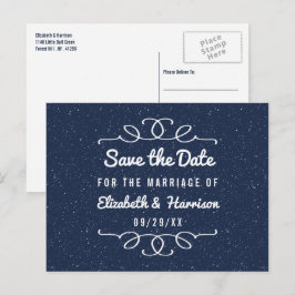 Carte Postale Faire-part Le Mariage Nocturne Épouse Enregistrer La Date