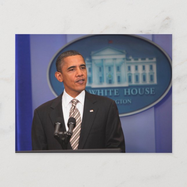 Carte Postale Faire-part Le président Barack Obama fait une annonce (Devant)