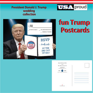Carte Postale Faire-part Le président Trump 📜 Coutume de mariage patriotiq