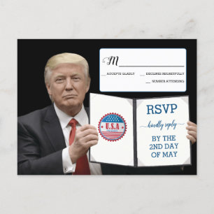 Carte Postale Faire-part Le président Trump 📜 le Mariage patriotique