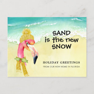 Carte Postale Faire-part Le sable est la nouvelle neige Flamingo Beach Vaca