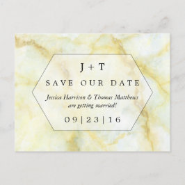 Carte Postale Faire-part L'Élégant Effet Marbre Mariage Enregistrer La Date