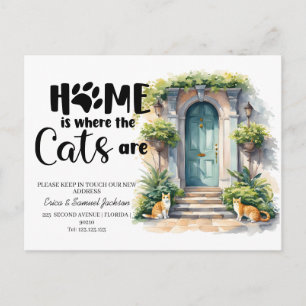 Carte Postale Faire-part les chats ont déménagé ! Annonce d'une nouvelle ad