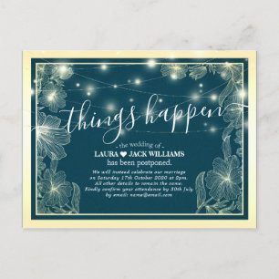 Carte Postale Faire-part Les choses arrivent Mariage Postponement des fleur
