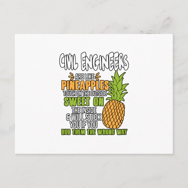 Carte Postale Faire-part Les Ingénieurs Civiles Sont Comme Des Ananas. (Devant)