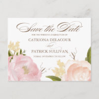 Les pivoines d'aquarelle romantique Enregistrer la