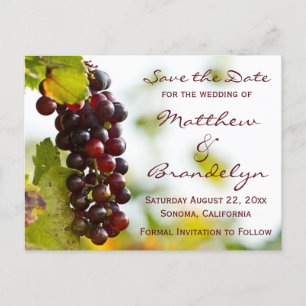 Carte Postale Faire-part Les raisins d'établissement vinicole de vignoble