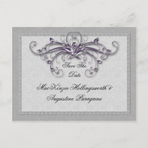 Carte Postale Faire-part Les remous de pourpre et d'argent font gagner la