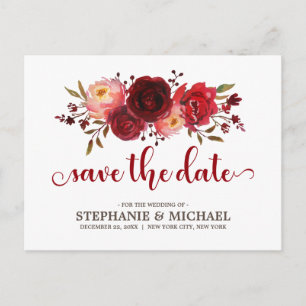 Carte Postale Faire-part Les roses rouges de Marsala en Bourgogne sauvent l