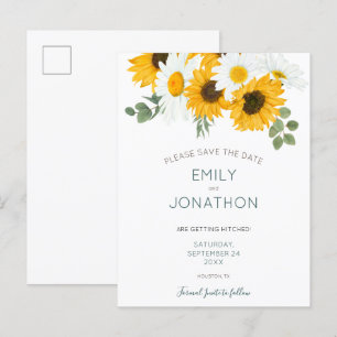 Carte Postale Faire-part Les Tournesols Rustiques Boho Sauvent La Date