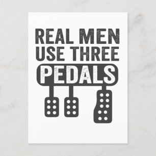 Carte Postale Faire-part Les vrais hommes utilisent trois pédales Drôle typ