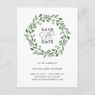 Carte Postale Faire-part Liage minimal Mariage Enregistrer la date
