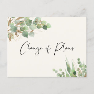 Carte Postale Faire-part Liste de Mariage Réduite Crème d'Eucalyptus