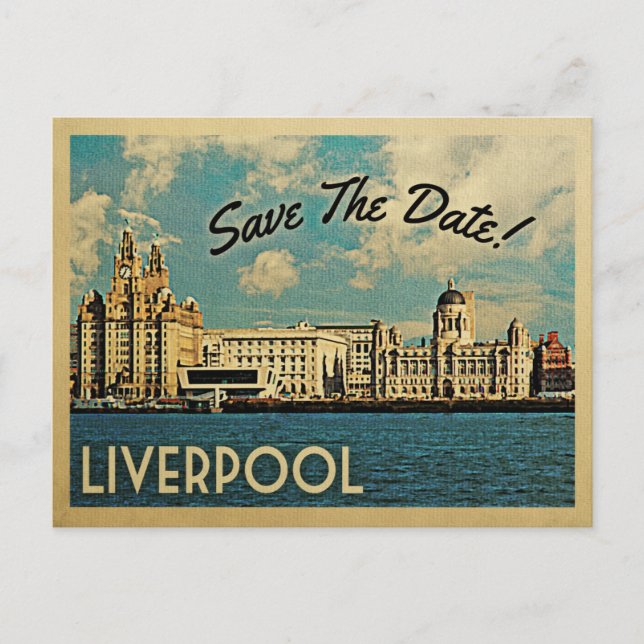 Carte Postale Faire-part Liverpool Enregistrer La Date Angleterre (Devant)