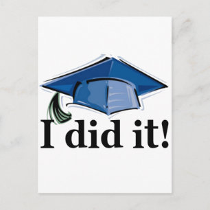 Carte Postale Faire-part L'obtention du diplôme I l'a fait !
