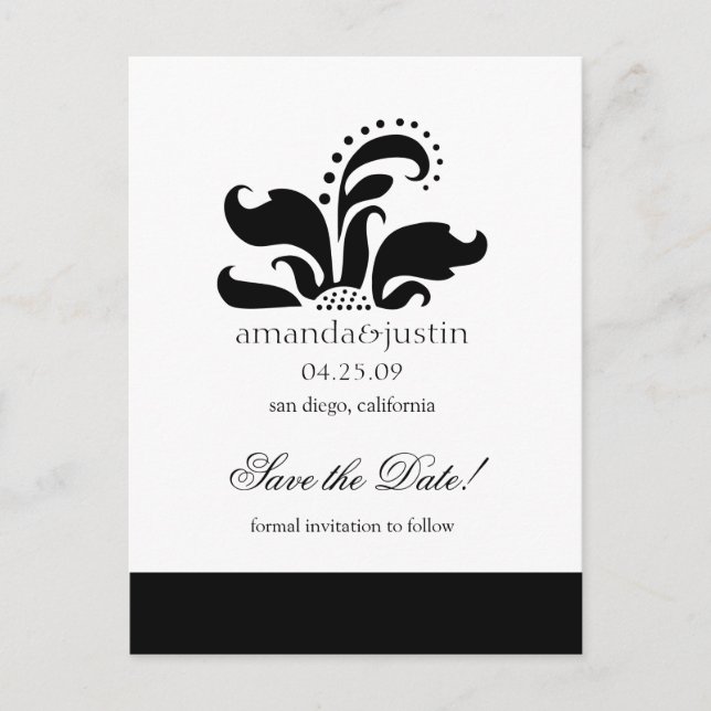 Carte Postale Faire-part Logo Fleur Stylisé EnregistrerLesDates (Devant)