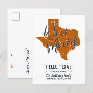 Carte Postale Faire-part Longhorns Burnt Orange We ve Moved - Texas