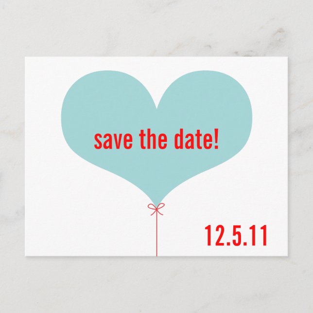 Carte Postale Faire-part Love Balloon Enregistrer la date (Devant)