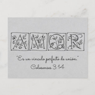 Carte Postale Faire-part Love Perfect Bond of Union~Écriture~Enregistrer la
