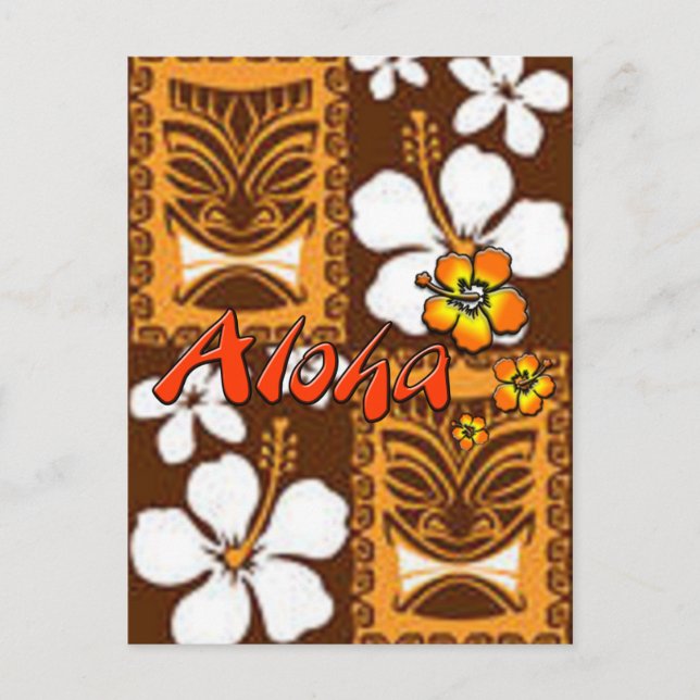 Carte Postale Faire-part Luau hawaïen (Devant)
