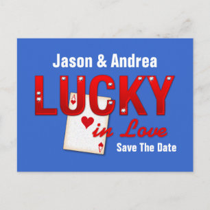 Carte Postale Faire-part Lucky In Love Personnalisé Enregistrer La Date